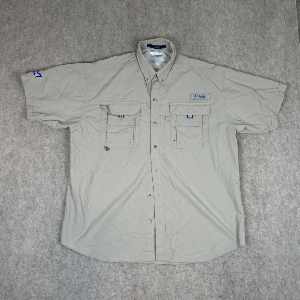 Bahama Fishing Shirt Columbia PFG Tan Size Large